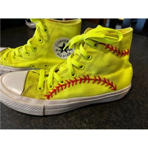Softball converse lunarlon neon custom shoes - Picture 3 of 11